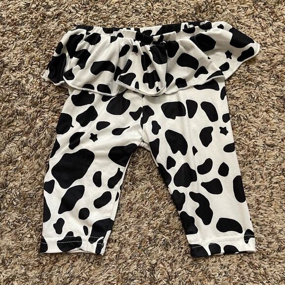 Cow Print Ruffle Pants - Picture 2 of 3